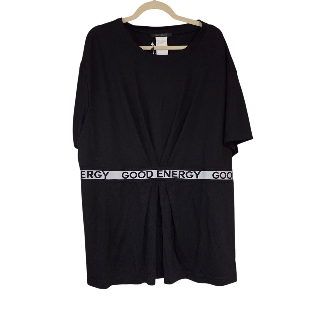 Marina Rinaldi Women's Black Victoria Pullover T-Shirt Size 24W (XXL) NWT